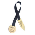 Round/Arrow Ribbon Bookmark (10"x1 1/16"x0.018") - Brass